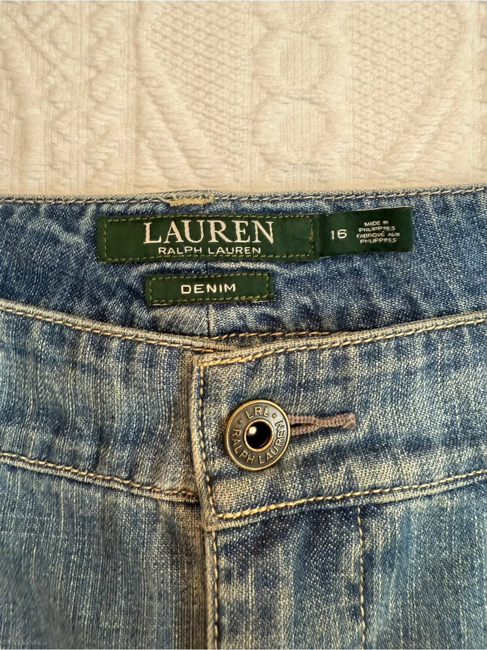 Vintage Lauren Ralph Lauren Denim Maxi Skirt Womens Size 16 Western Cottagecore